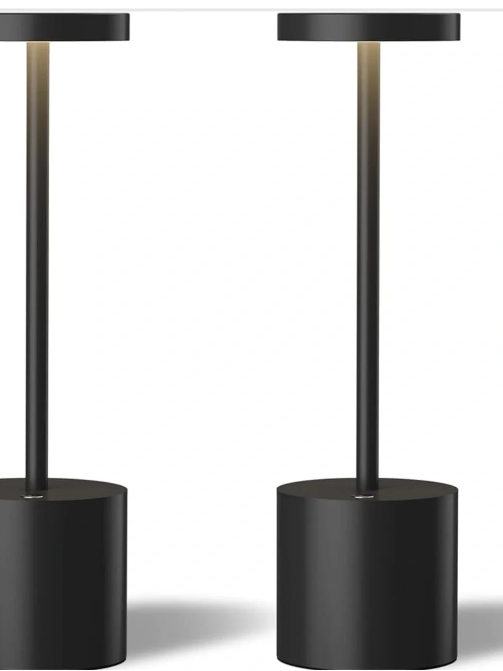 TB BGA LED Cordless Table Lamps Set of 2 in Black